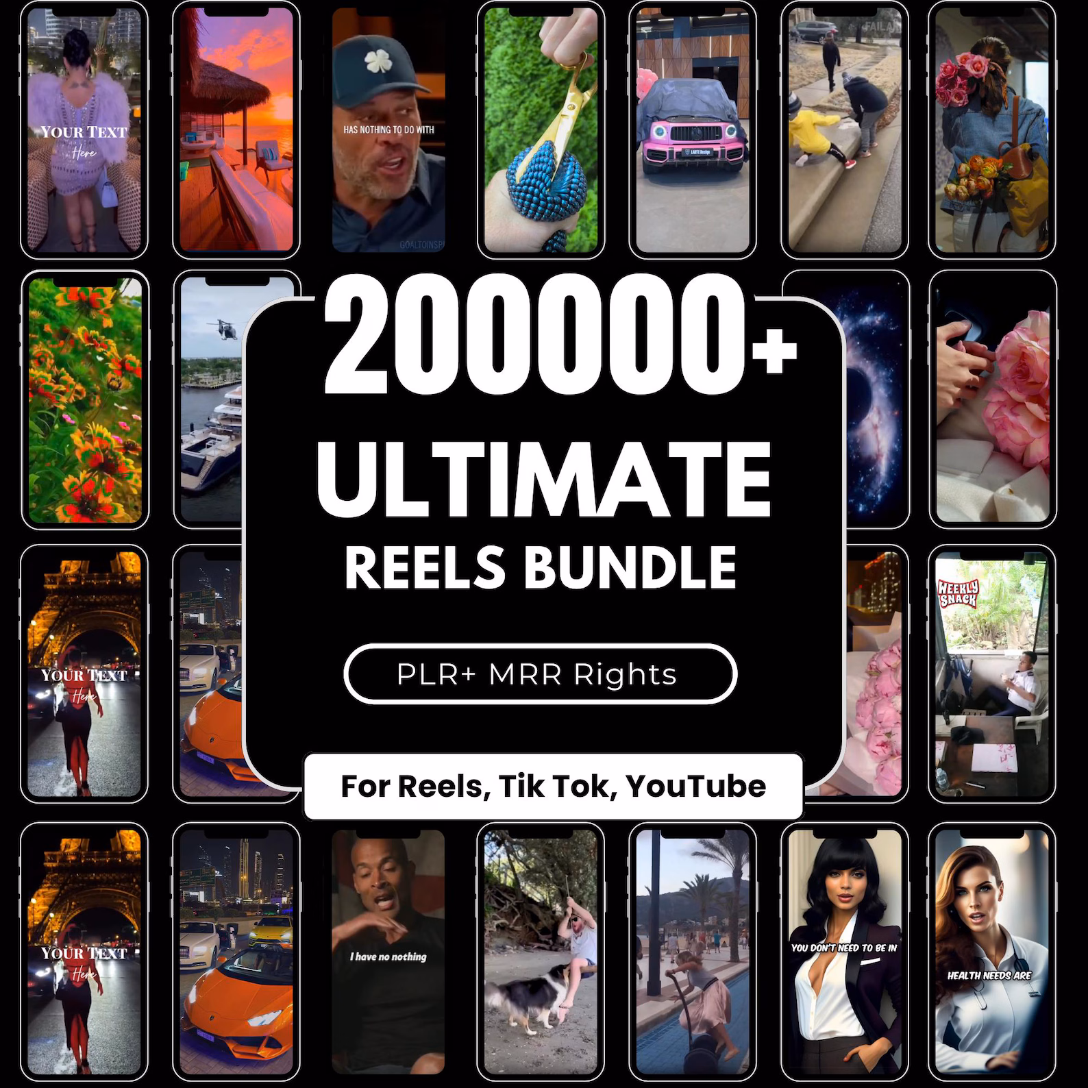 200,000+ Ultimate Reels Bundle [PLR & MRR Included]